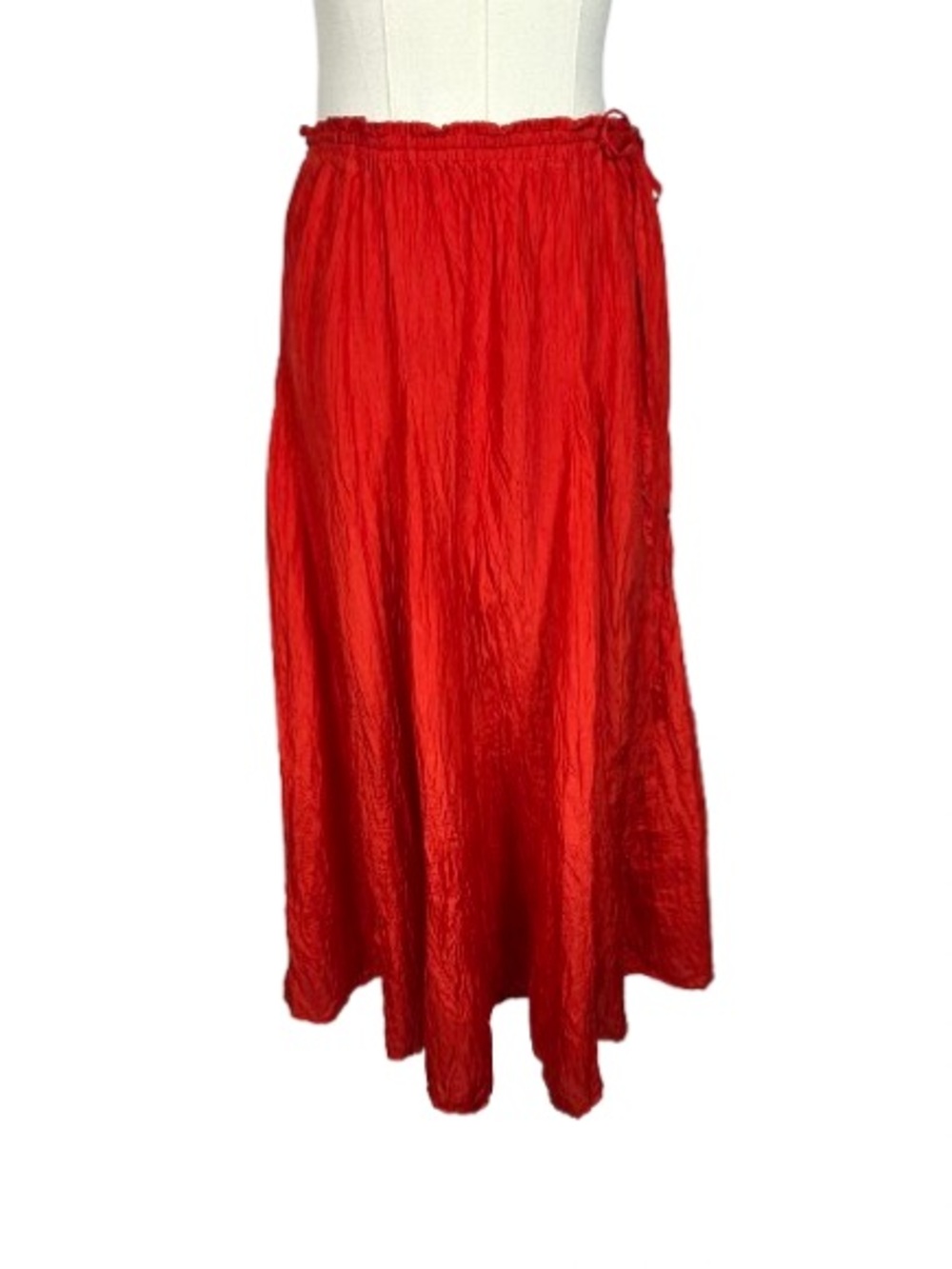 Banana Republic Red Orange 100% Silk Maxi Skirt Size M